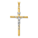 Image of 14K Yellow & White Gold Polished Jesus Crucifix Pendant K6289