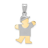 Image of 14K Yellow & White Gold Small Boy w/ Hat On Left Pendant XK410