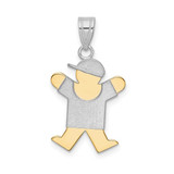 Image of 14K Yellow & White Gold Small Boy w/ Hat On Right Pendant XK411