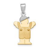 Image of 14K Yellow & White Gold Small Boy w/Overalls & Hat Left Pendant XK399