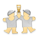 Image of 14K Yellow & White Gold Small Double Boys Pendant XK732