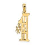 Image of 14K Yellow Gold #1 Dad Cut-Out Vertical Pendant