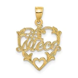 Image of 14K Yellow Gold #1 Niece In Heart Pendant