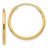 Image of 17mm 14K Yellow Gold 1.5mm Polished Round Endless Hoop Earrings XY1159