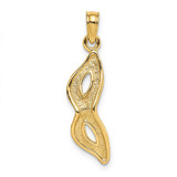 Image of 14K Yellow Gold 2-D Beveled Masquerade Mask Pendant