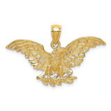 Image of 14K Yellow Gold 2-D Eagle w/ Wings Spread Pendant K6525