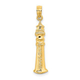 Image of 14K Yellow Gold 2-D Key West Lighthouse Pendant