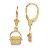 Image of 28mm 14K Yellow Gold 2-D Nantucket Basket Leverback Earrings