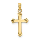 Image of 14K Yellow Gold 2-D Polished Cross Pendant