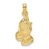 Image of 14K Yellow Gold 2-D Praying Hands Pendant