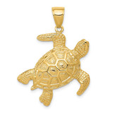 Image of 14K Yellow Gold 2-D Sea Turtle Pendant