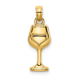 Image of 14K Yellow Gold 2-D Wine Glass Pendant