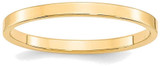 Image of 14K Yellow Gold 2mm Lightweight Flat Band Ring