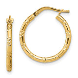 Image of 21.1mm 14K Yellow Gold 2mm Polished Shiny-Cut Hoop Earrings