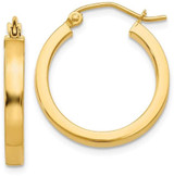 Image of 20mm 14K Yellow Gold 2X3mm Square Tube Hoop Earrings T1042
