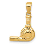 Image of 14K Yellow Gold 3-D Blow Dryer Pendant