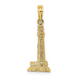 Image of 14K Yellow Gold 3-D Cape May, NJ Lighthouse Pendant K8141