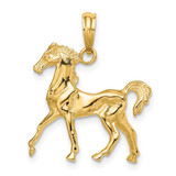 Image of 14K Yellow Gold 3-D Horse Pendant K6512