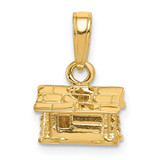 Image of 14K Yellow Gold 3-D Log Cabin Pendant
