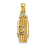 Image of 14K Yellow Gold 3-D Lounge Beach Chair Pendant K7276