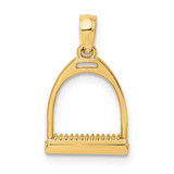 Image of 14K Yellow Gold 3-D Polish Small Horse Stirrup Pendant