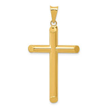 Image of 14K Yellow Gold 3-D Polished Hollow Cross Pendant K3611