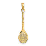 Image of 14K Yellow Gold 3-D Tennis Racquet Pendant