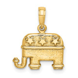 Image of 14K Yellow Gold 3-D Textured Republican Elephant Pendant