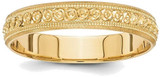 Image of 14K Yellow Gold 3mm Design Etched Wedding Band Ring