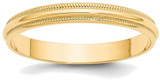 Image of 14K Yellow Gold 3mm Lightweight Milgrain Half Round Band Ring