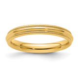 Image of 14K Yellow Gold 3mm Milgrain Comfort Fit Band Ring