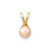 Image of 14K Yellow Gold 4-5mm Round Pink Freshwater Cultured Pearl Pendant