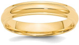 Image of 14K Yellow Gold 4mm Half Round with Edge Band Ring