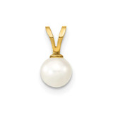 Image of 14K Yellow Gold 5-6mm Round White Freshwater Cultured Pearl Pendant