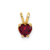 Image of 14K Yellow Gold 5mm Heart Created Ruby pendant