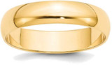 Image of 14K Yellow Gold 5mm Lightweight Half Round Band Ring