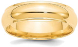 Image of 14K Yellow Gold 6mm Half Round with Edge Band Ring