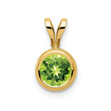 Image of 14K Yellow Gold 6mm Peridot Bezel Pendant XP301PE