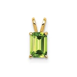 Image of 14K Yellow Gold 6x4mm Emerald-cut Peridot Pendant