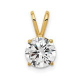 Image of 14K Yellow Gold 7mm Cubic Zirconia Pendant
