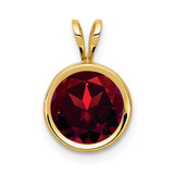 Image of 14K Yellow Gold 8mm Garnet Bezel Pendant