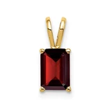 Image of 14K Yellow Gold 8x6mm Emerald-cut Garnet Pendant