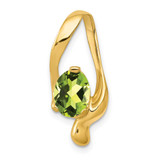Image of 14K Yellow Gold 8x6mm Oval Peridot Slide Pendant