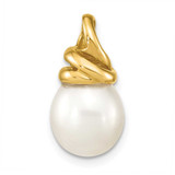 Image of 14K Yellow Gold 9-10mm White Rice Freshwater Cultured Pearl Pendant