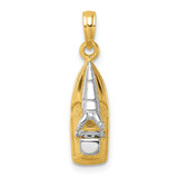 Image of 14K Yellow Gold and Rhodium 3-D Wave Runner w/ Moveable Seat Pendant