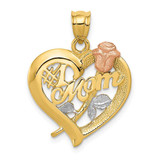 Image of 14K Yellow Gold and Rhodium Mom Pendant