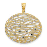 Image of 14K Yellow Gold and Rhodium Shiny-Cut Oval Cut-Out Pendant