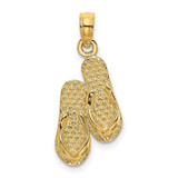 Image of 14K Yellow Gold Antigua, W.I. Double Flip-Flop Pendant