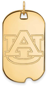 Image of 14K Yellow Gold Auburn University Large Dog Tag by LogoArt