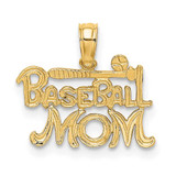 Image of 14K Yellow Gold Baseball Mom Pendant